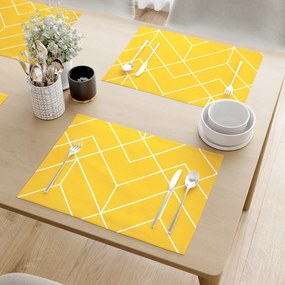 Goldea pamut reggeliző alátét - mozaik mintás, sárga alapon - 2db 30 x 40 cm