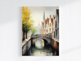 Poszter Város Óváros Műemlék Belgium Gent Köd 75x100