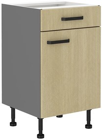 Alsó konyhaszekrény Scarmi 50 D 1F 1S BB (Antracit + Herringbone scandi). 1049752