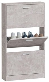 betonszürke szerelt fa cipőszekrény 59x17x108 cm