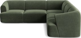 Zöld bársony sarokkanapé Campi – Cosmopolitan Design