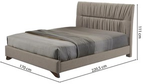 Franciaágy 160 cm Lania 160 (ágyráccsal) (bézs + barna). 1098719