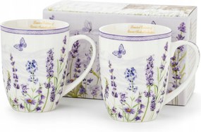 Két darabos porcelán bögre szett levendula provence-i stílus 400 ml