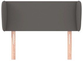 szürke műbőr szárnyas fejtámla szárnyakkal 83x23x78/88 cm