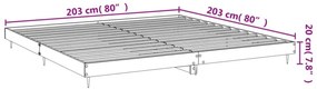 barna tölgy színű szerelt fa ágykeret matrac nélkül 200x200 cm