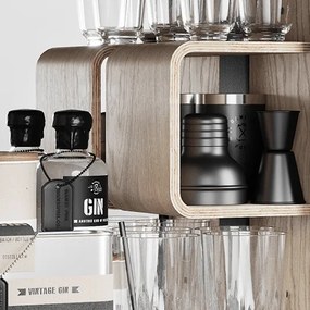 Koupelnová skříňka / kanistr - Bathroom Cabinet, Nano Black, 6 variant - Danish Fuel variáns: Red Gum