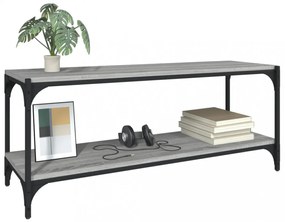szürke sonoma színű szerelt fa és acél TV-szekrény 100x33x41 cm