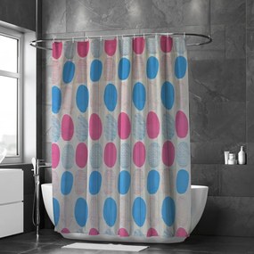 Sirkán rózsaszín kék zuhanyfüggöny