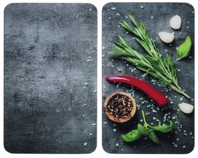 Edzett üveg tűzhely fedőlap szett 2 db-os 52x30 cm Rosemary – Maximex