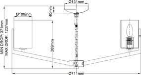 Quintiesse NYE QN-NYE6-BNB Csillár 6x40W/E14