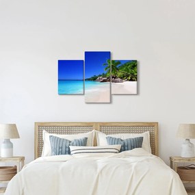 Kép a strandról a Praslin szigeten (90x60 cm)