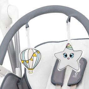 Lionelo - Gyermek étkezőszék NILES Szürke 4xAA