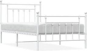 vidaXL fehér fém ágykeret fej- és lábtámlával 100 x 190 cm