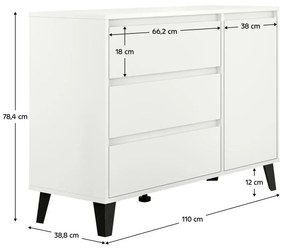 Komód Brisas 1 (fehér + fekete). 1116255