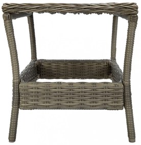 barna polyrattan kerti asztal 45 x 45 x 46,5 cm