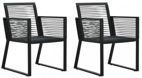 3 részes fekete PVC rattan kültéri étkezőgarnitúra