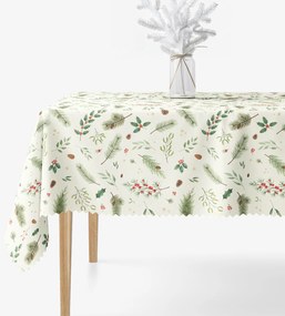 Goldea karácsonyi teflonbevonatú asztalterítő - téli ágacskák 100 x 100 cm