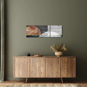 Kép - Formák és textúrák (órával) (90x30 cm)