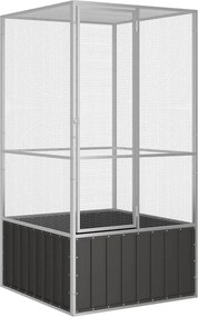 vidaXL antracitszürke horganyzott acél madárketrec 111x107x211,5 cm