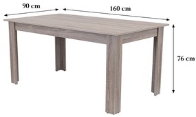 Yorki Standard étkezőasztal 160x90 cm yorki tölgy