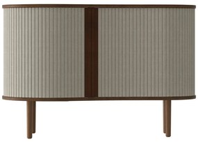 Barna-bézs alacsony komód tölgyfa dekorral, tolóajtóval 100x67 cm Audacious – UMAGE