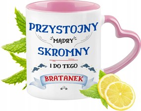 Bögre Árvácska Rózsaszín Szív Alakú Füllel Kávé Ajándék