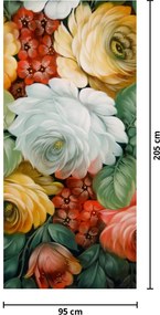 Fotótapéta ajtóra - Festett virágcsokor (95x205cm)