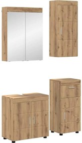 vidaXL Fürdőszoba bútor szett fiókkal TULUM Artisan tölgy Faanyag