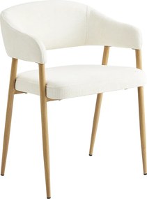 Dizájner étkezőszék, krémszínű/bükk, NIZAR TYP 1