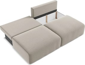 Szürkésbarna bársony kinyitható-tárolóhelyes kanapé 216 cm Kalena – Makamii