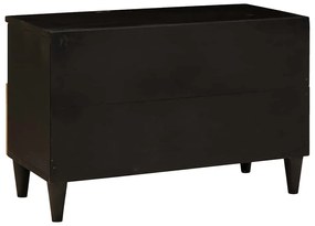 TV szekrény Fekete és Arany 70 x 33 x 46 cm tömör mangófa