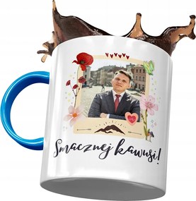 Kék Bögre Sławomir Mentzen XD Ajándék Nyomtatott Fotóval