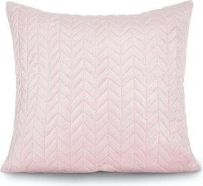 Dekoratív párnahuzat Moxie 45x45 velvet púderrózsaszín halszálka mintás