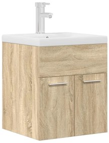 mosdószekrény beépített medencével csapteleppel Sonoma tölgyfa