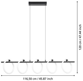 Eglo 900563 - LED Csillár zsinóron CARANACOA 5xLED/7W/230V