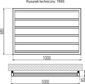 Dekorációs Radiátor Tinis H680 L1000 Arany