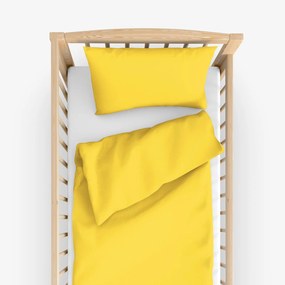 Goldea gyermek pamut ágyneműhuzat kiságyba - sárga 100 x 135 és 40 x 60 cm