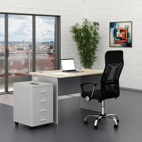 Irodabútor garnitúra SimpleOffice 1, 120 cm, szürke / világos tölgy