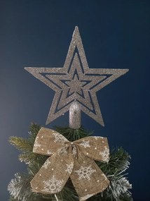 Karácsonyfa csúcsdísz- 20 cm csillag alakú ezüst