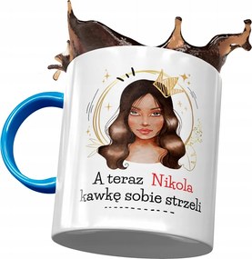 Kék Bögre Nikola Feleség Nővér Ajándék Nyomtatott Fotóval