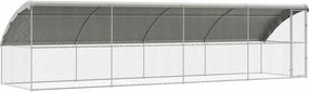 vidaXL Kutyaház tárolóval 4 pcs Ezüst 8 x 2 x 2 m Horganyzott acél