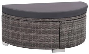 8 részes szürke polyrattan kerti ülőgarnitúra párnákkal