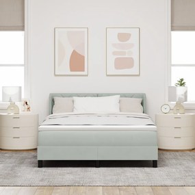 Boxspringágy Matrac Közepes Szürke 140x200 cm Bársony