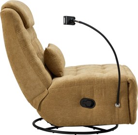 Luxus forgó fotel, hintafotel, mustársárga, UMRBO