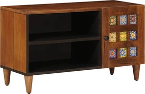 vidaXL TV szekrény tárolóval Dió 80 x 33 x 46 cm Tömör Mangófát