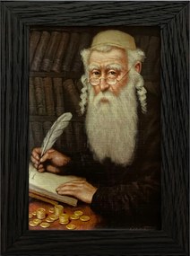 Vászonkép 20x15 Pénzszámláló Zsidó Wenge Keret