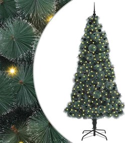 vidaXL Műfenyő, előre világított, karácsonyi fenyő gömbszettel 240 cm