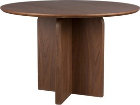 Kerek étkezőasztal diófa dekorral ø 120 cm Laurent – White Label