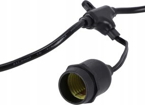 LED kültéri dekorációs fényfüzér 20xE27/1W/230V 20,94 m IP44 fekete