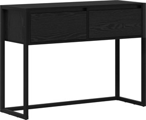 vidaXL Végasztal fiókkal Fekete tölgy 100 x 36 x 75 cm Faanyag